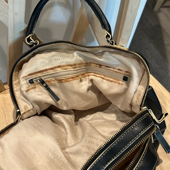 Vintage Kate Spade Black Satchel with Cream Stitching - Picture 6 of 8